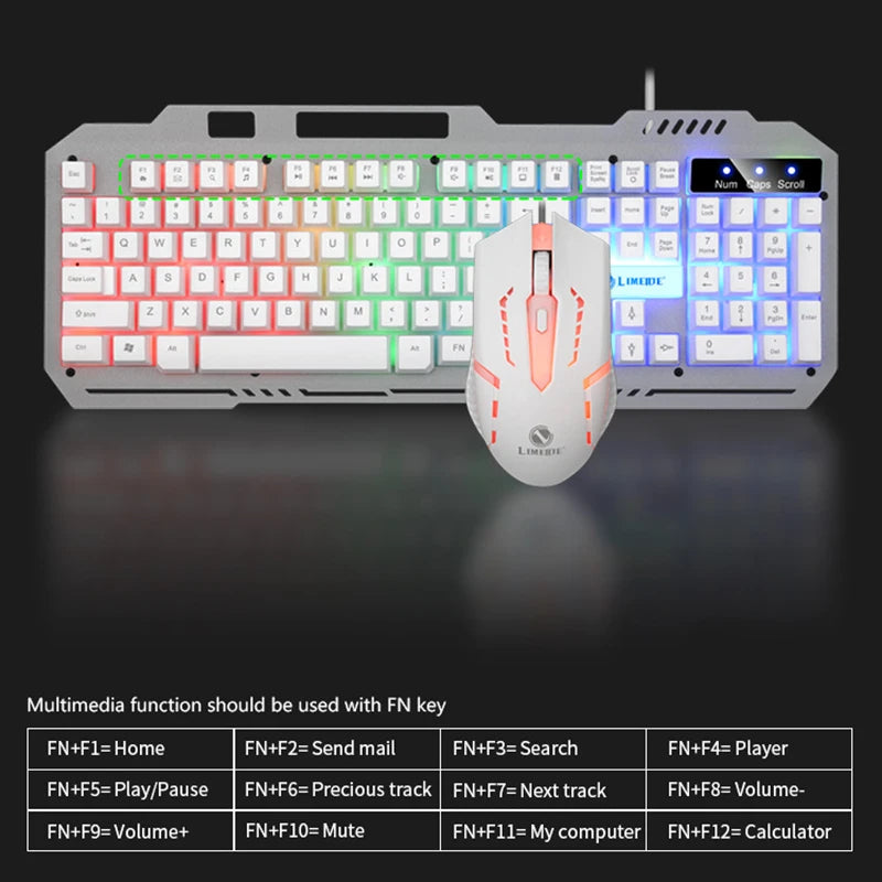 Keyboard T25 Touch Wired Keyboard Mouse Set LED Luminous Esports Desktop Computer Laptop Office Game Keyboard and Mouse Set