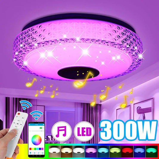 300W LED Ceiling Light RGB Lighting APP Bluetooth Music Lamps for Home Bedroom with Remote Control