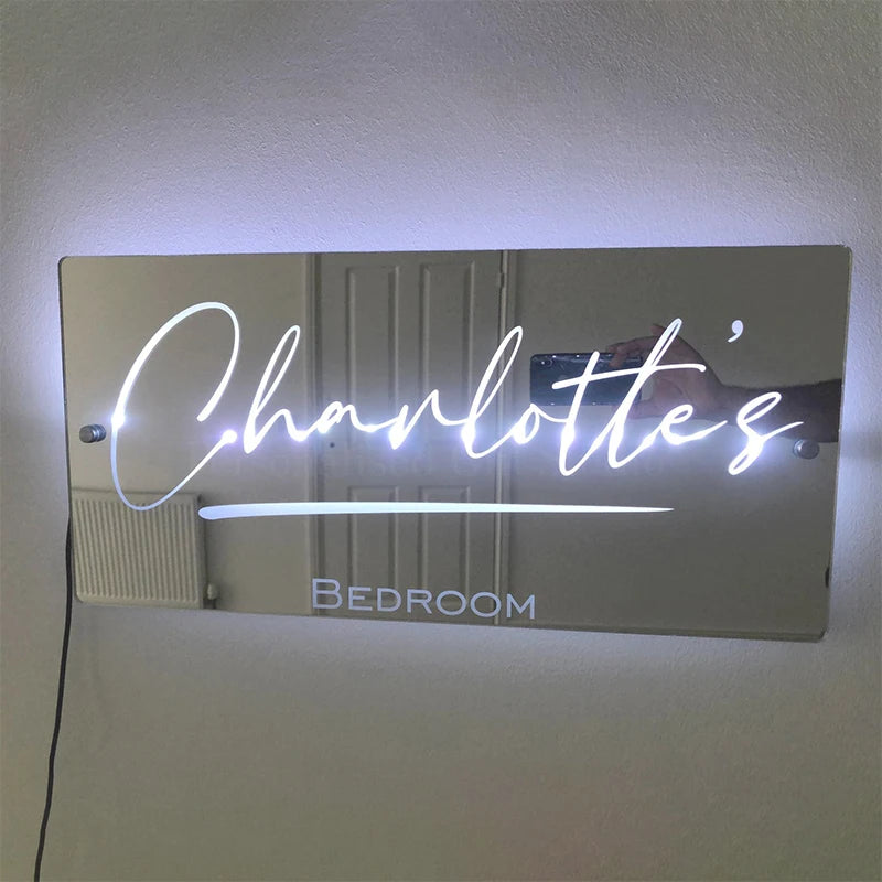 Personalized Name Mirror LED Light