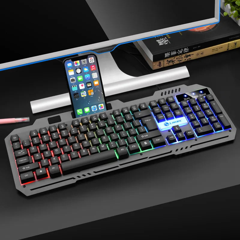 Keyboard T25 Touch Wired Keyboard Mouse Set LED Luminous Esports Desktop Computer Laptop Office Game Keyboard and Mouse Set