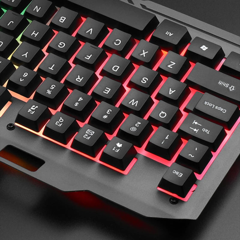 Keyboard T25 Touch Wired Keyboard Mouse Set LED Luminous Esports Desktop Computer Laptop Office Game Keyboard and Mouse Set