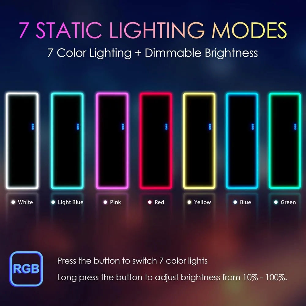 Full Length Mirror with LED Lights,Wall Mounted Lighted , 14 LED Light + Dimmable Brightness + Adjustable Speed, 47" X 16"