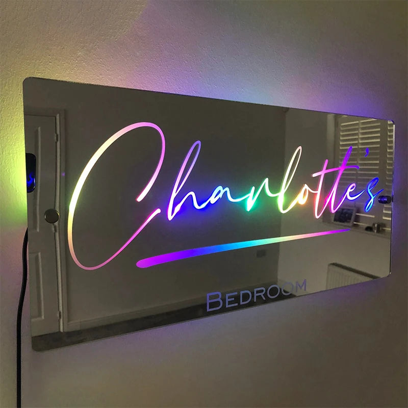 Personalized Name Mirror LED Light