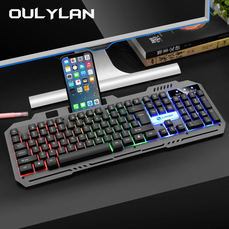 Keyboard T25 Touch Wired Keyboard Mouse Set LED Luminous Esports Desktop Computer Laptop Office Game Keyboard and Mouse Set