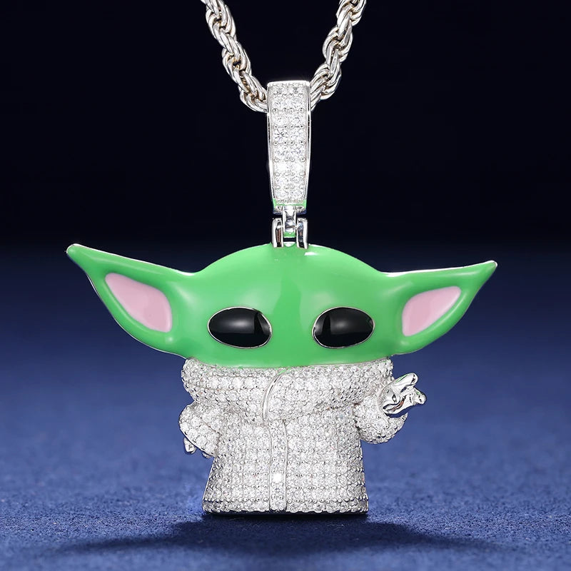 New Design Custom Cartoon Pendant Necklace for Men Iced Out Moissanite 925 Silver with Certificate Hip Hop Jewelry Chains Gift