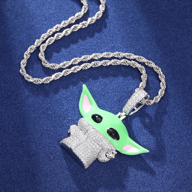 New Design Custom Cartoon Pendant Necklace for Men Iced Out Moissanite 925 Silver with Certificate Hip Hop Jewelry Chains Gift