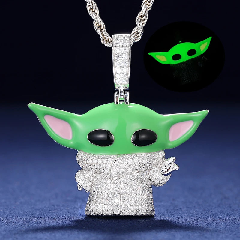 New Design Custom Cartoon Pendant Necklace for Men Iced Out Moissanite 925 Silver with Certificate Hip Hop Jewelry Chains Gift