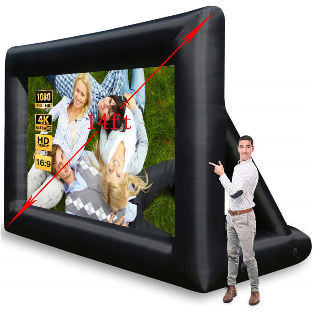 8Ft 10Ft 12Ft 14Ft 16Ft 18Ft 20Ft Inflatable Projector Movies Screen for Home Movies TV Shows Videos Playing Games Etc