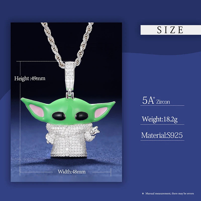 New Design Custom Cartoon Pendant Necklace for Men Iced Out Moissanite 925 Silver with Certificate Hip Hop Jewelry Chains Gift