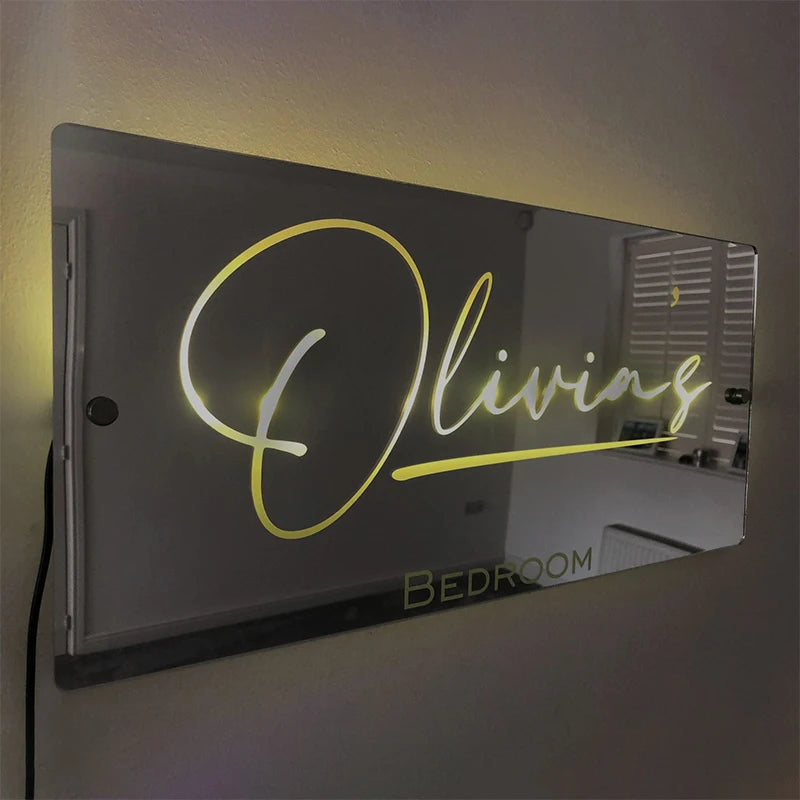Personalized Name Mirror LED Light