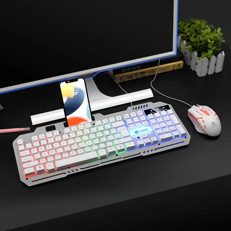 Keyboard T25 Touch Wired Keyboard Mouse Set LED Luminous Esports Desktop Computer Laptop Office Game Keyboard and Mouse Set