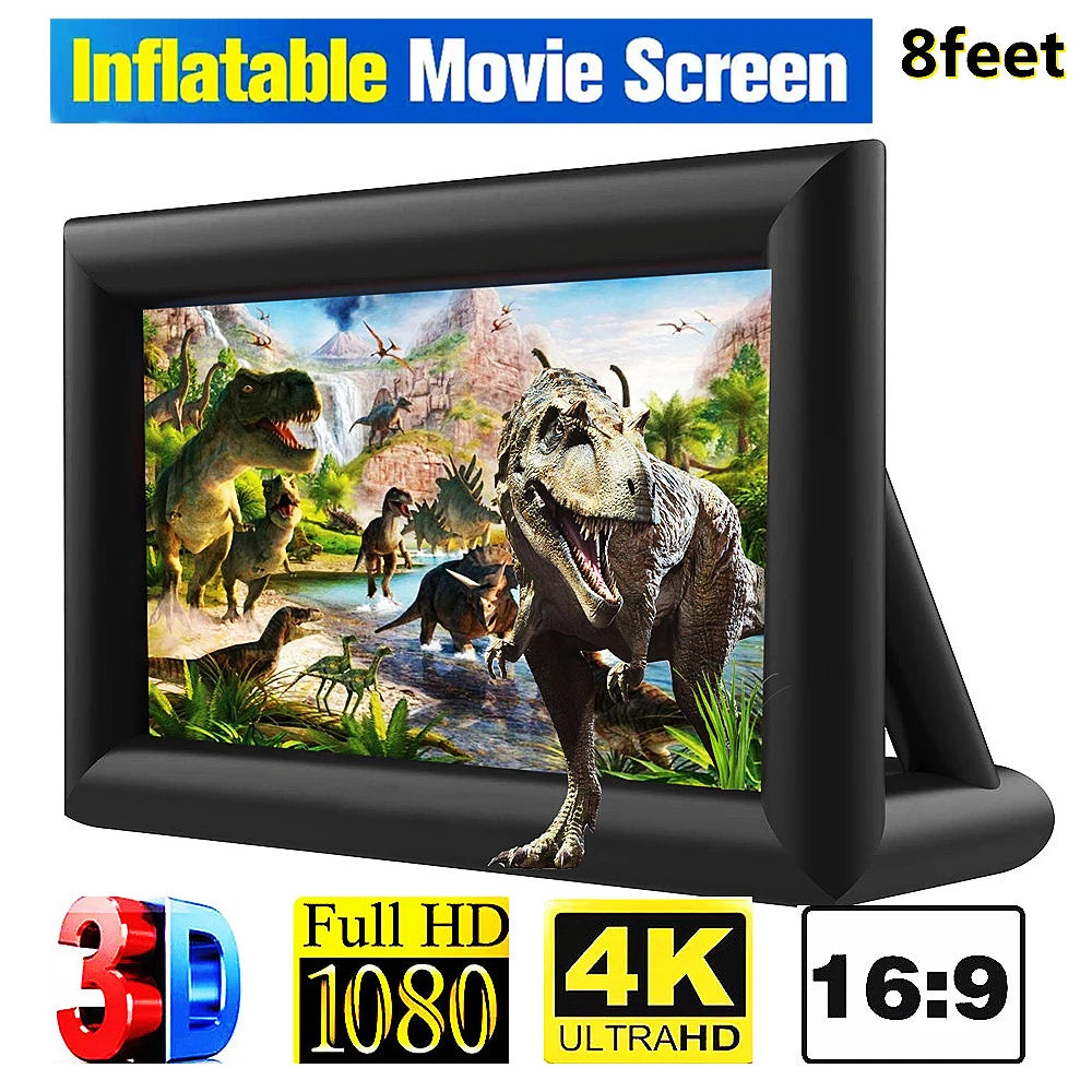 8Ft 10Ft 12Ft 14Ft 16Ft 18Ft 20Ft Inflatable Projector Movies Screen for Home Movies TV Shows Videos Playing Games Etc